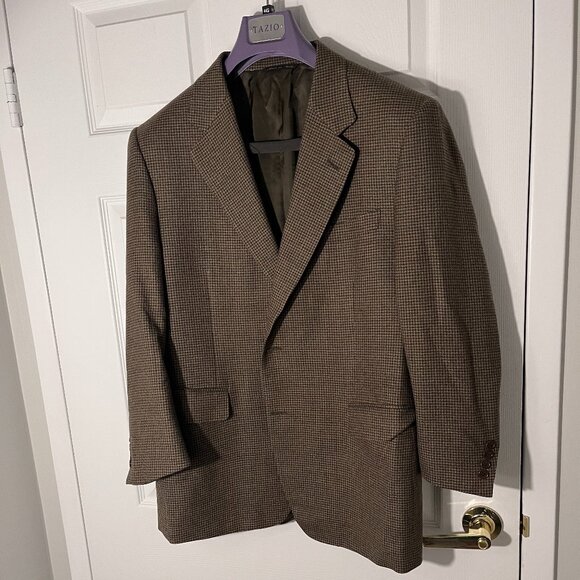 Canali made in Italy baby houndstooth full canvas two button sport coat 44S - Picture 1 of 5